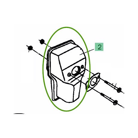 Echappement pour tronçonneuse MTD GCS 4100/40 et GCS 3800/35