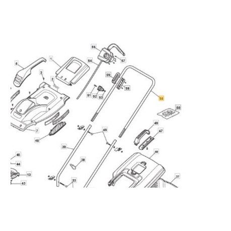 Brancard supérieur GGP 118810075/0 pour tondeuse à gazon