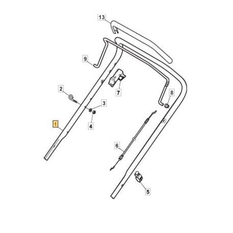 Partie supérieure de guidon pour tondeuse GGP 381006839/0