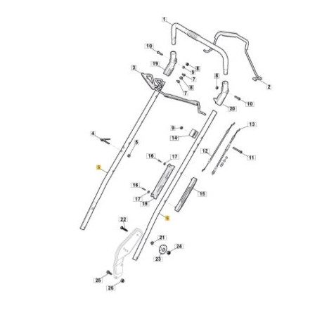 Guidon supérieur gris 381007047/0 pour tondeuse GGP