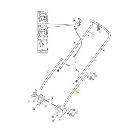 Support guidon gauche GGP 381007518/0