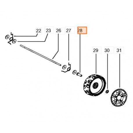 Pivot de roue pour tondeuse Mc Culloch