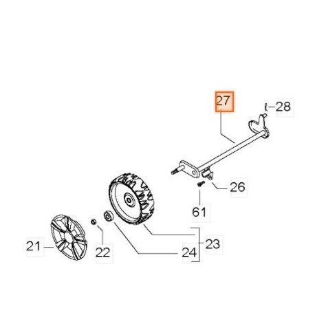 Train avant Mc Culloch 504856501 tondeuse 46 et 51 cm