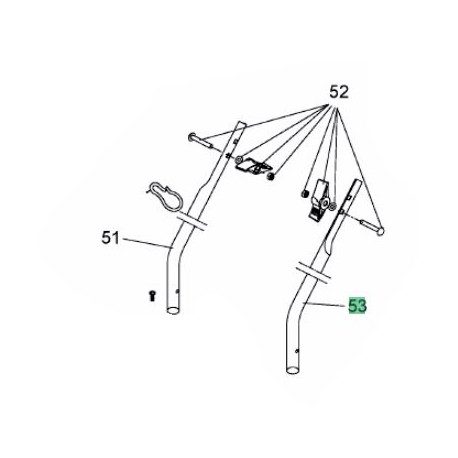 Tube de guidon de tondeuse MTD inférieur GAUCHE