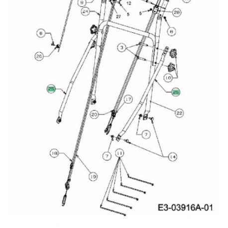 Tube de guidon MTD 749-04333