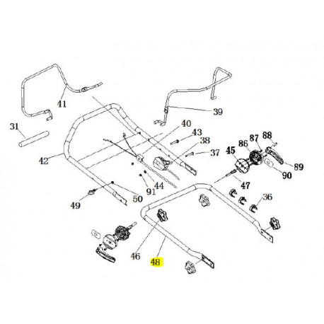 Guidon inférieur CLT31100701012 pour tondeuse Greatland