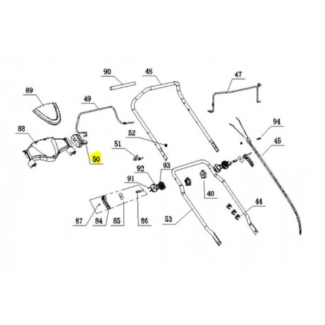 Cable accelerateur tondeuse Lawnking LK56