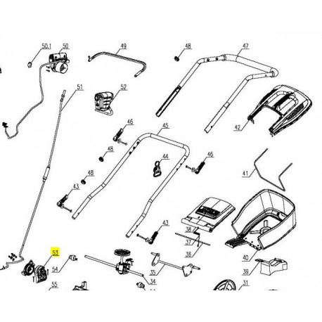 Fixation de guidon gauche tondeuse electrique 42-46 cm