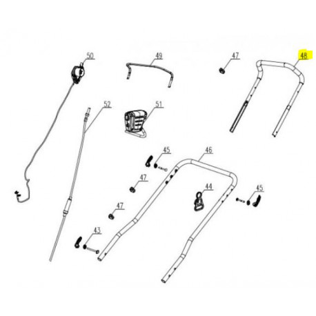 Brancard supérieur tondeuse electrique largeur 46 cm