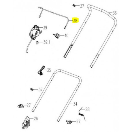 Levier de msie en route pour tondeuse Lawnmaster ME 1844L M