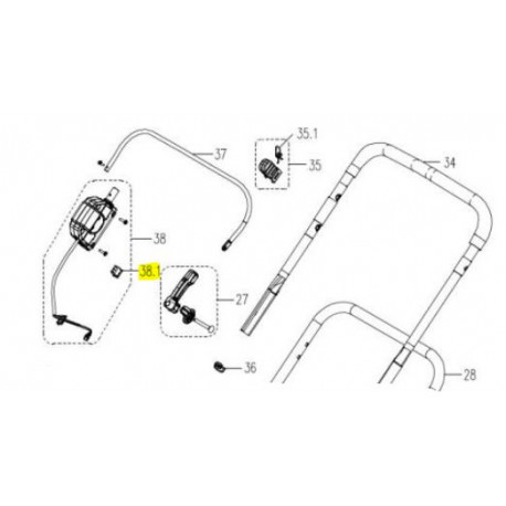 Interrupteur tondeuse à batterie Lawnmaster 36/37 et 36/40