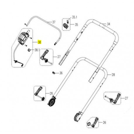 Boitier interrupteur Lawnmaster CLMF3637E