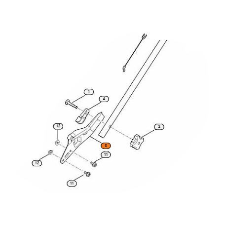 Support de brancard gauche pour Stihl RM 248-253