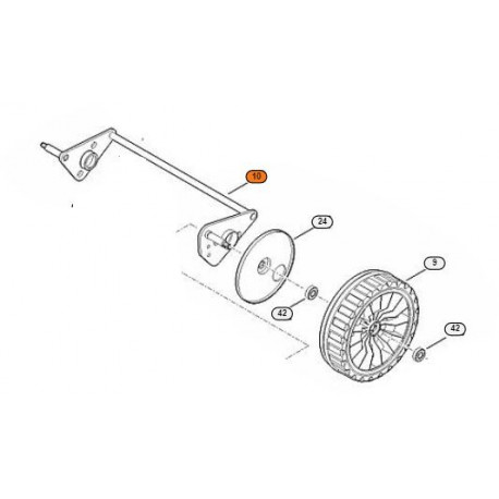 Essieu arrière pour tondeuse MB 3 et RM 3