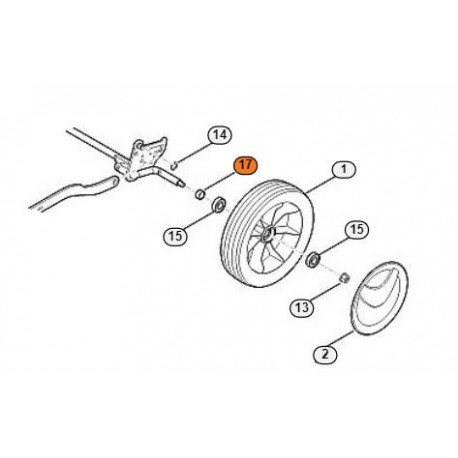 Entretoise pour essieu arrière Stihl et Viking MB 4 et RM 4