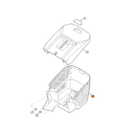 Bac de ramassage inférieur tondeuse Stihl RMA 410 / 443 / 448