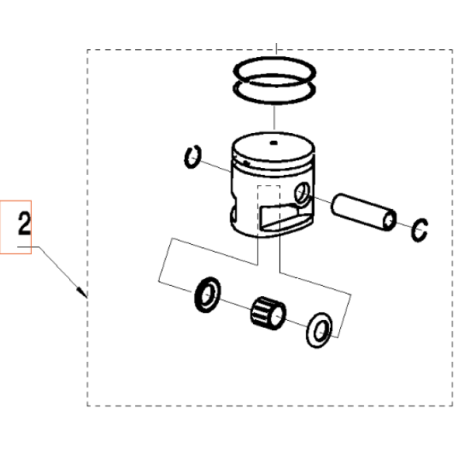 Piston pour débroussailleuse Mc Culloch T26 CS