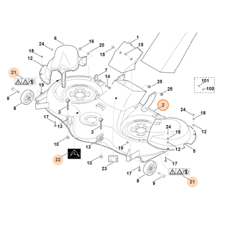 Plateau de coupe pour autoportée Viking MT 6127.0 KL / ZL