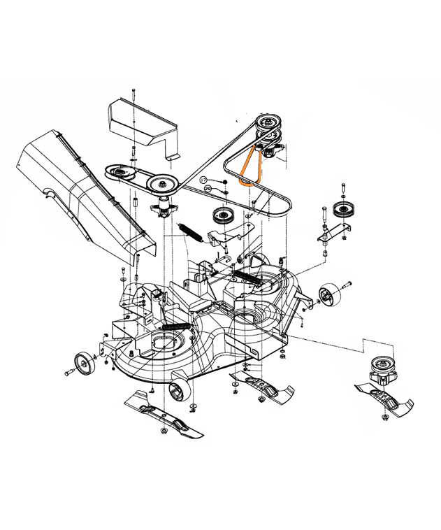 Situation et montage courroie Cub Cadet 754-04053